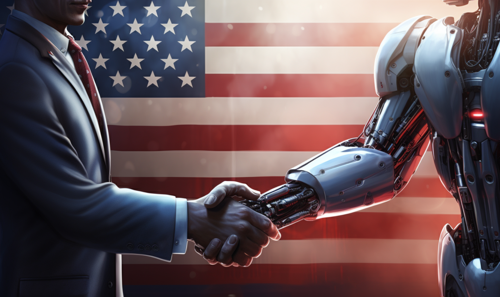 Robot and President Handshake